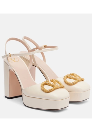 Valentino Garavani VLogo 115 leather platform pumps