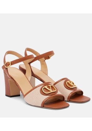 Valentino Garavani VLogo 75 leather-trimmed canvas sandals