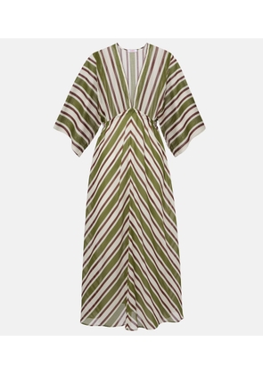 Eres Summer striped cotton voile kaftan