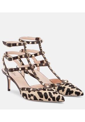 Valentino Garavani Rockstud 65 calf hair pumps