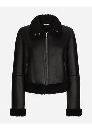 Dolce & Gabbana Merino Shearling Jacket - Woman Coats And Jackets Black 42