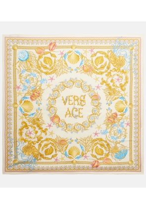 Versace Underwater Barocco silk twill scarf