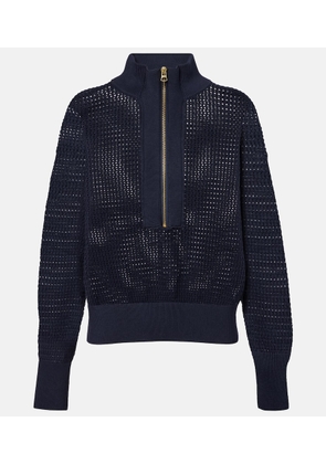Varley Open-knit cotton half-zip sweater