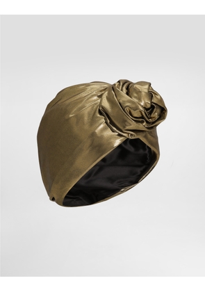 Dolce & Gabbana Foiled Organzine Turban - Woman Hats And Gloves Gold Fabric 59