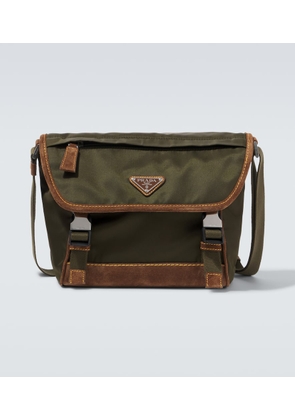 Prada Re-Nylon Medium suede-trimmed shoulder bag