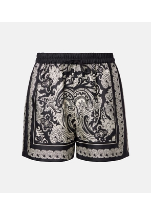 Nili Lotan Frances paisley silk twill shorts