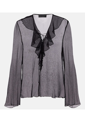 Nili Lotan Gisella ruffled silk chiffon blouse