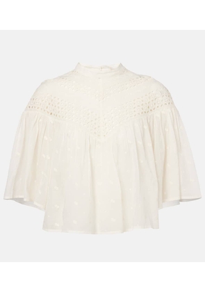 Nili Lotan Mikki embroidered cotton voile top