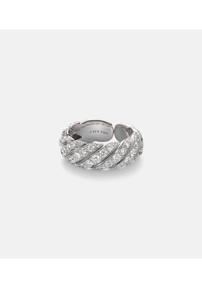 David Yurman Sculpted Cable 18kt white gold ring with diamonds