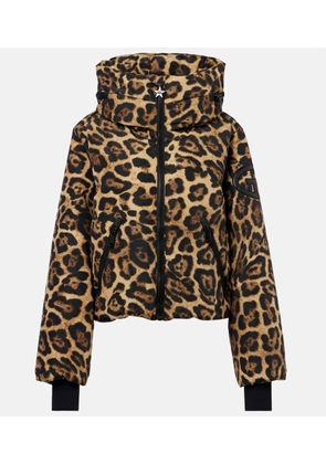 Goldbergh Pantera leopard-print down ski jacket