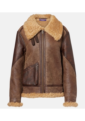 Ralph Lauren Collection Shearling-trimmed leather jacket