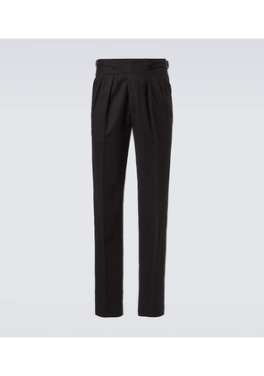Rubinacci Virgin wool flannel tapered pants