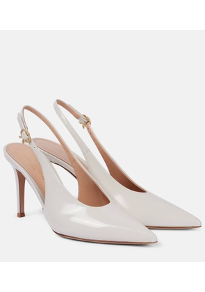 Gianvito Rossi Robbie 85 patent leather slingback pumps