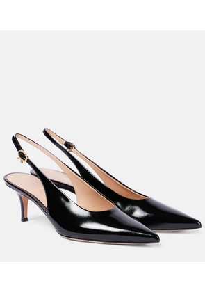 Gianvito Rossi Robbie 55 patent leather slingback pumps