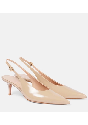 Gianvito Rossi Robbie 55 patent leather slingback pumps
