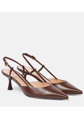 Gianvito Rossi Ascent 55 leather slingback pumps