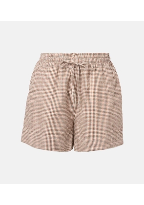 Veronica Beard Tijana gingham seersucker shorts