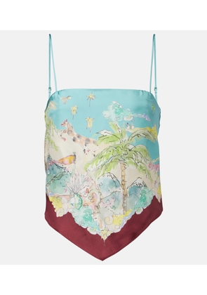 Alemais Daria printed silk top