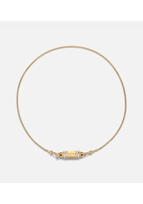 Marie Lichtenberg Love Baby Locket 18kt yellow and white gold pendant necklace with diamond