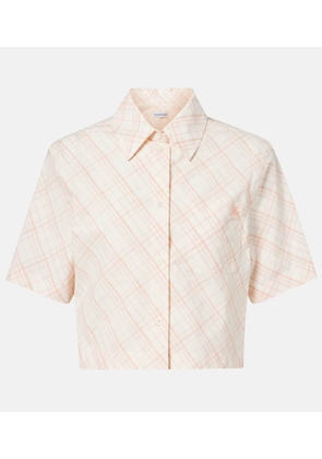 Burberry Burberry Check cropped cotton shirt