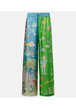 Alemais Daria printed silk wide-leg pants