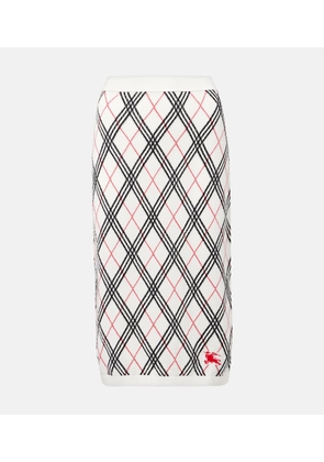 Burberry Argyle knitted cotton midi skirt