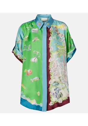 Alemais Daria printed silk satin shirt