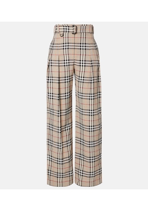 Burberry Burberry Check belted wide-leg pants