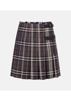 Burberry Checked wool miniskirt