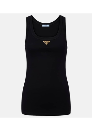 Prada Ribbed-knit cotton jersey tank top