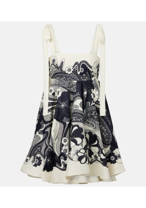 Alemais Mickey floral linen minidress