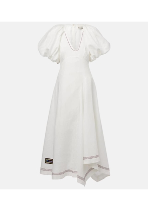 Alemais Magnolia embroidered linen midi dress