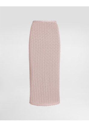 Dolce & Gabbana Viscose Crochet Skirt - Woman Skirts Pink 44