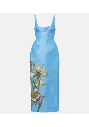 Alemais Donata floral taffeta bustier dress