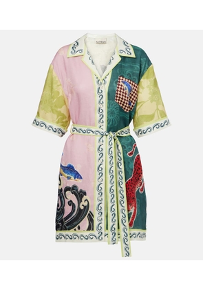 Alemais Rochester belted linen minidress