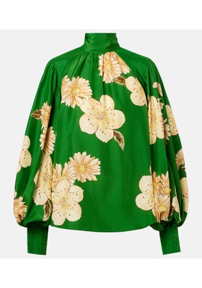 Alemais Sage floral silk blouse