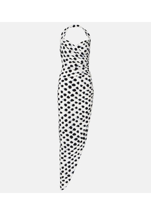 Norma Kamali Cayla polka-dot midi dress