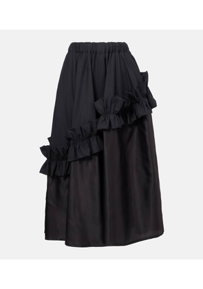 Noir Kei Ninomiya Ruffled wool midi skirt
