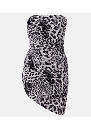 Norma Kamali Diana Pickleball leopard-print minidress