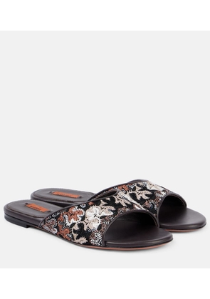 Missoni Lame leather mules