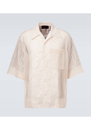 Simone Rocha Patchwork lace bowling shirt