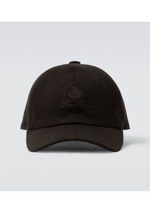 Loro Piana Logo embroidered suede baseball cap