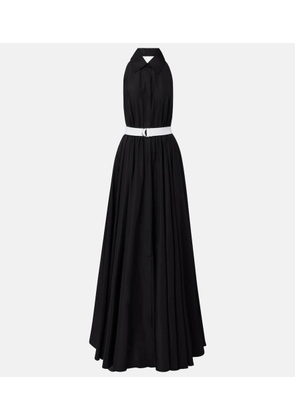 Norma Kamali Halterneck belted maxi dress