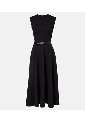 Norma Kamali Belted cotton-blend midi dress