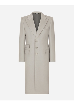 Dolce & Gabbana Single-breasted Double Cashmere Coat - Man Coats And Jackets Gray Fabric 52