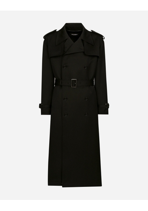 Dolce & Gabbana Double-breasted Wool Trench Coat - Man Coats And Jackets Black 54