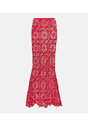 Norma Kamali Obie cotton-blend crochet maxi skirt