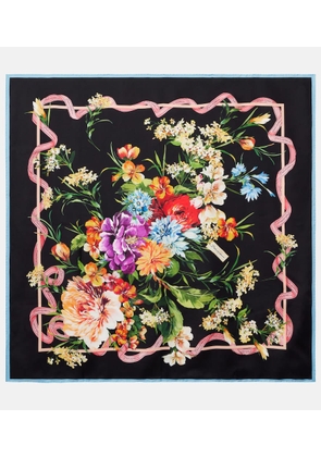 Dolce&Gabbana Floral silk twill scarf