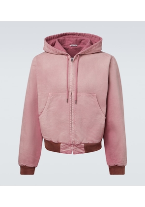 Auralee Cropped cotton hoodie