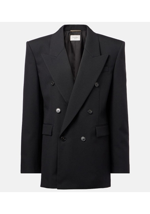 Saint Laurent Double-breasted wool canvas blazer